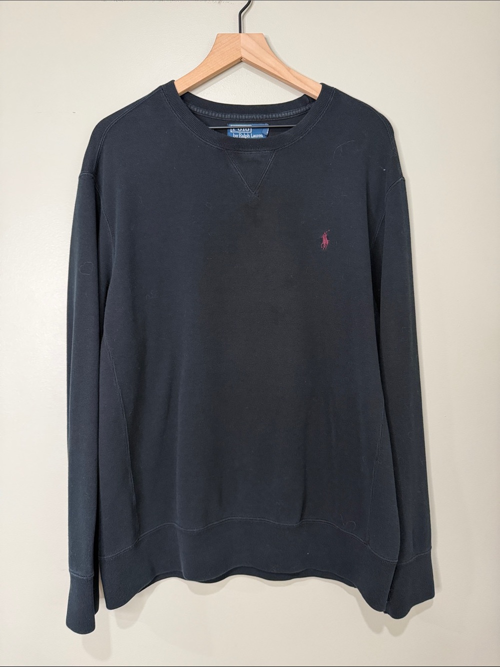 Polo by Ralph Lauren Crewneck Sweater with Red Pony XL 100% Cotton